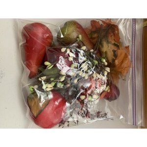 Fall Autumn Decor Apples Pears Pomegranates Flowers Leaves Berries